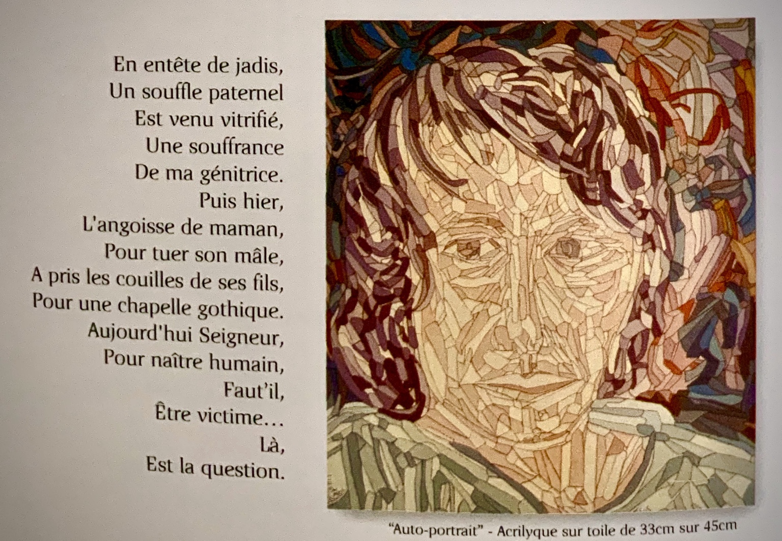 Self-portrait and poem by Mathius TO’ERAU